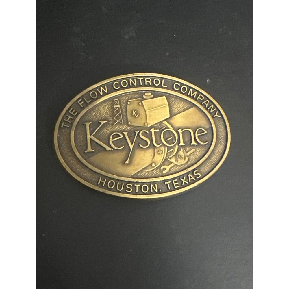Vintage Keystone Brass Belt‎ Buckle Oval Design